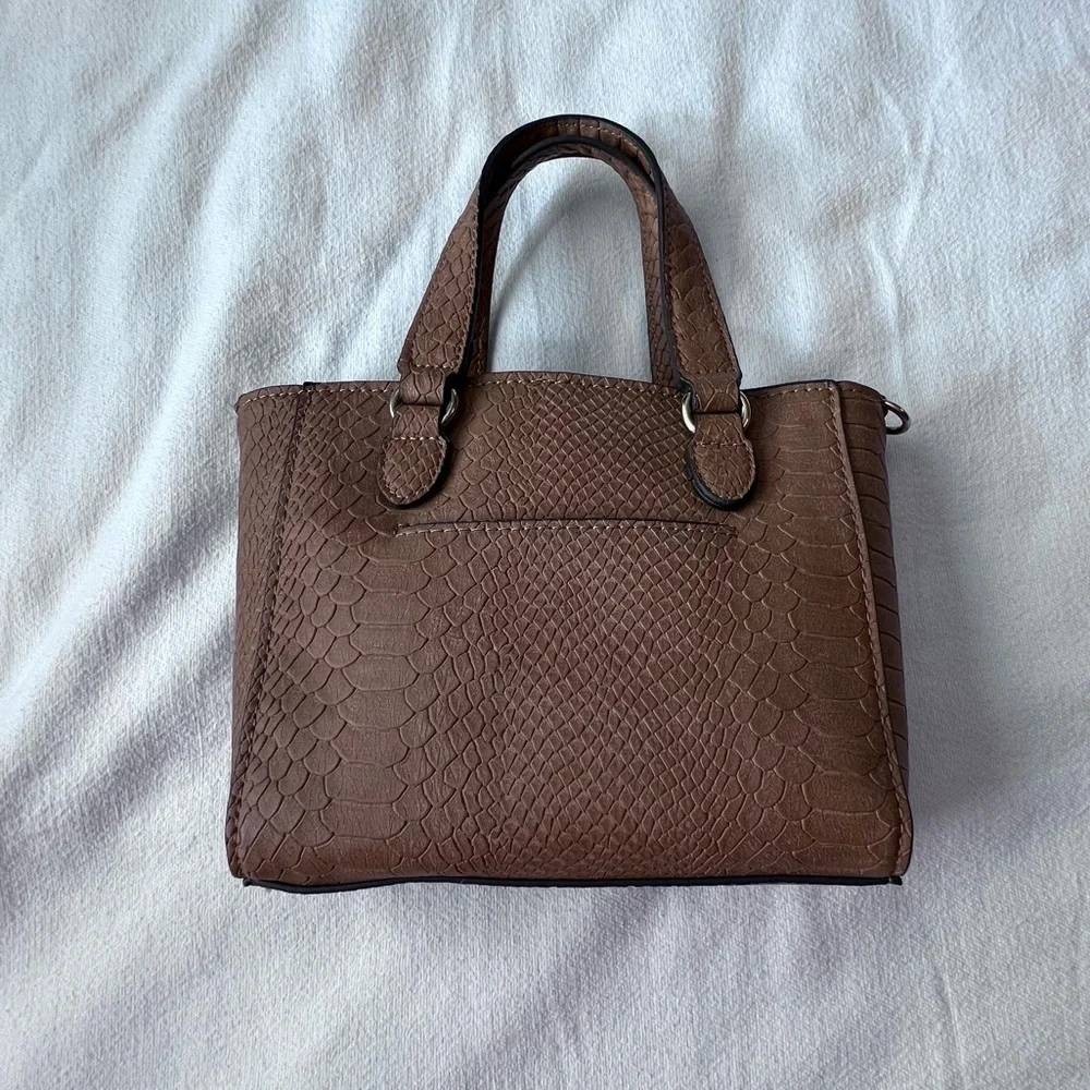 Jessica Simpson Brown Satchel with Gold Accents